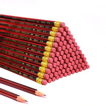 10 шт./20 шт./30 шт./лот, карандаш для рисования, деревянные грифельные карандаши, карандаш HB с ластиком, для детей, обучающихся рисованию, карандаш