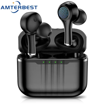 AMTERBEST J7 TWS Беспроводные Bluetooth Наушники ENC ANC С Шумоподавлением Игровые Спортивные Стереогарнитуры, Защищенные От Пота Наушники