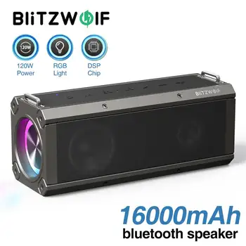 BlitzWolf BW-WA3 PRO Bluetooth Динамик 120 Вт Выходной Мощности С двойной Диафрагмой Глубокий Бас RGB 16000 мАч Беспроводной Портативный Динамик HiFi