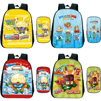 Mochila Малыш Superzings7 Мини Рюкзак для детского сада с Сумкой для Ручек Детские Супер Вещи Силовые Машины Рюкзак Детский Подарок Аниме