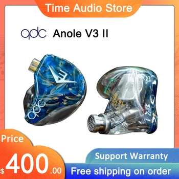 QDC Anole V3 II Edition 3BA Hi-Fi Наушники-вкладыши С несколькими настройками, Сильным погружением басов, 3 Микро-сбалансированными арматурными PK QDC VX
