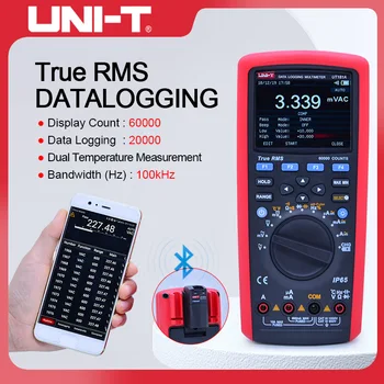 UNI-T True RMS Мультиметр с автоматическим диапазоном Регистрации данных Ремонт Электрооборудования Промышленный Измеритель температуры емкости DMM UT181A