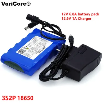 VariCore Портативный Супер 18650 перезаряжаемый литий-ионный аккумулятор емкостью DC 12 В 6800 мАч CCTV Cam монитор 12,6 В 1A Зарядное устройство