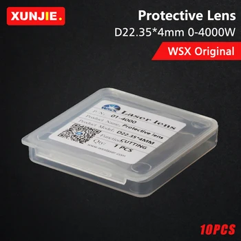 XUNJIE 10 шт./лот Оригинальный WSX Лазерный Защитный Стеклопакет 22,35x4 мм 4 кВт Для Волоконных лазерных головок WSX