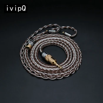 ivipQ-109 Высококачественный 8-ядерный 7N OCC + многоядерный кабель для обновления наушников из стерлингового Серебра с MMCX/0,78 мм/2PIN, для MK4 N5005 IEM
