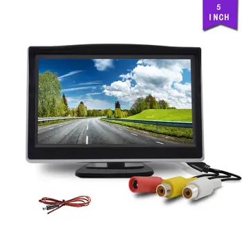 Автомобильный Монитор с 5-дюймовым Tft ЖК-экраном, 2 канала видеовхода, 800x480, парковка задним ходом, HD цифровой дисплей