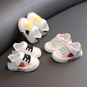 Белая повседневная обувь для новорожденных Мальчиков и девочек, Белая детская спортивная обувь, обувь для прогулок для малышей 0-2лет