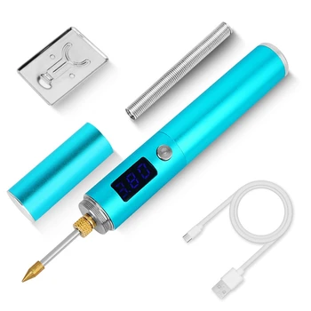Беспроводной паяльник высокой мощности USB с быстрым нагревом, перезаряжаемый температурный паяльник со светодиодным дисплеем Tip-B