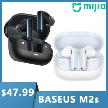 Беспроводные наушники MIJIA Baseus M2s Bluetooth 5.3 Гибридные -Наушники с шумоподавлением 48 дБ С Поддержкой 3D Пространственного звука