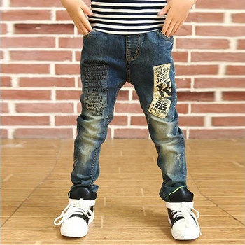 Брюки IENENS для мальчиков и девочек, обтягивающие джинсы, брюки с эластичной резинкой на талии, Джинсовая одежда для мальчиков от 4 до 13 лет, спортивные штаны