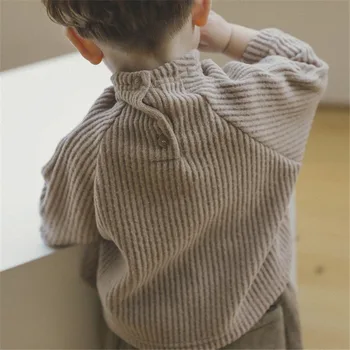 Детская одежда Детская вельветовая осенне-зимняя рубашка 2020 г. Футболка Детская рубашка