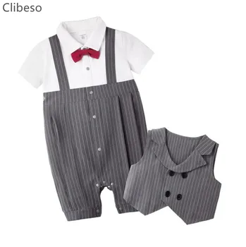 Испанская детская летняя одежда, джентльменский комплект из 2 предметов для мальчика, костюм-двойка, хлопковый топ, рубашка, Шорты, одежда для вечеринки по случаю Дня рождения