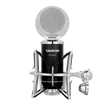 Конденсаторный микрофон для подкаста с большой диафрагмой/ Профессиональный конденсаторный микрофон для прямого эфира/ Микрофон для записи караоке-подкаста