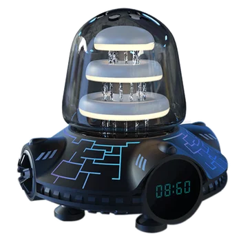 Летающая тарелка mecha Bluetooth динамик настольная лампа часы Аудио RGB ритм атмосфера свет Водопад басы беспроводные колонки