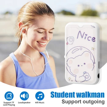 Мини Музыкальный MP3-плеер с мультяшным рисунком, студенческий спортивный музыкальный плеер для бега, Walkman