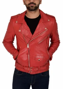 Мужская Кожаная куртка с воротником Рубашки, Повседневная мотоциклетная куртка из натуральной кожи