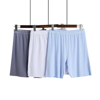 Мужские Летние Свободные Пижамные штаны с Однотонным низом, Удобные Дышащие Модные пижамные шорты в полоску для талии, короткие брюки