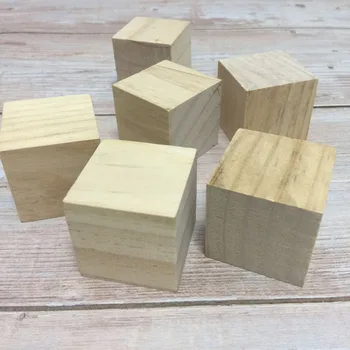 Набор из 16 шт 1 1/2 дюйма (4 см) незаконченных деревянных блоков для поделок из дерева, деревянные кубики, деревянные блоки