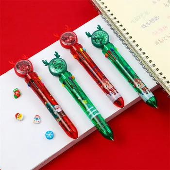 Рождественский маркер, шариковая ручка 10 цветов, Санта-Клаус, шариковая ручка 10 цветов, Рождественский приз, маленький подарок для детей