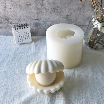 Силиконовая форма для ароматической свечи с жемчужной раковиной, форма для выпечки шоколадного торта в форме ракушки 
