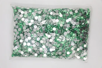 Флуоресцентный зеленый цвет 1,5 ~ 12 мм, круглая спинка, акриловые стразы, бусины, 3D акриловый дизайн ногтей/украшение одежды
