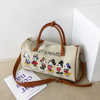Холщовая сумка с принтом Микки Мауса, женская сумка-тоут, сумка для мамы, Водонепроницаемая Модная сумка для путешествий, рюкзак для покупок, подарок для девочки