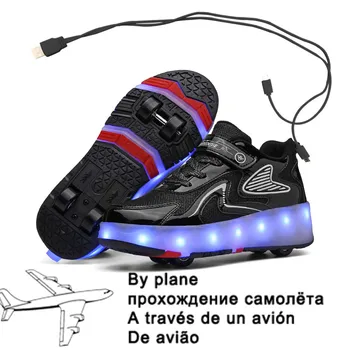 Четырехколесные Роликовые Коньки Обувь со светодиодной подсветкой 2023 Детские Кроссовки для мальчиков и Девочек На открытом Воздухе, Летающая обувь, Модные Теннисные кроссовки для студентов