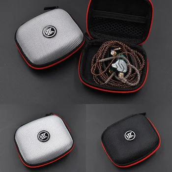 Чехол KZ, коробка для наушников, чехол для Bluetooth-гарнитуры, Квадратный Портативный компрессионный чехол для хранения гарнитуры, сумка на молнии EVA с логотипом